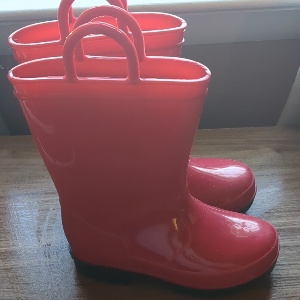 Bright Red Kids' Rain Boots